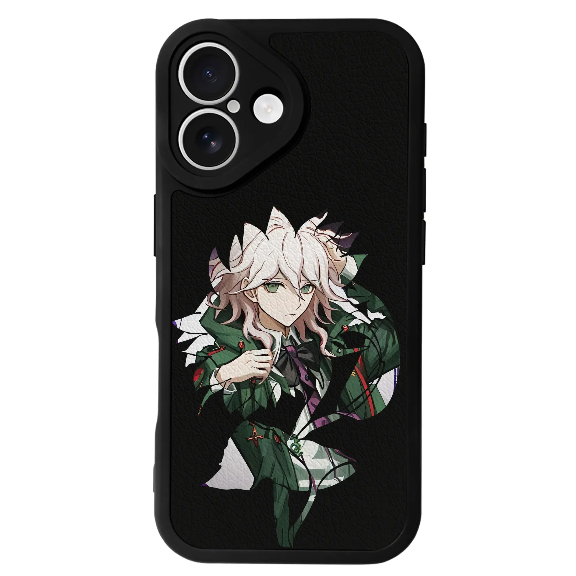 ダンガンロンパ グッズ,狛枝凪斗 - IPhone 16シリーズ対応 ・ シリコンスマホケース ・ レザー調 ・ 高精度フィット ・ 耐衝撃 ・ ワイヤレス充電対応 ・ 精密カット